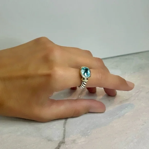 David Yurman Blue and Gold Ring - Picture 6 of 8